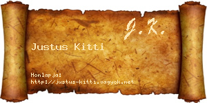 Justus Kitti névjegykártya