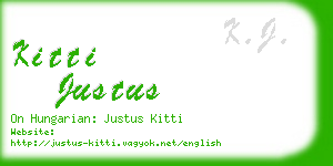 kitti justus business card